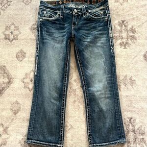 Rock Revival Sasha Capri Jeans | Y2K Low Rise Bling Denim | Size 27 Grunge 2000s